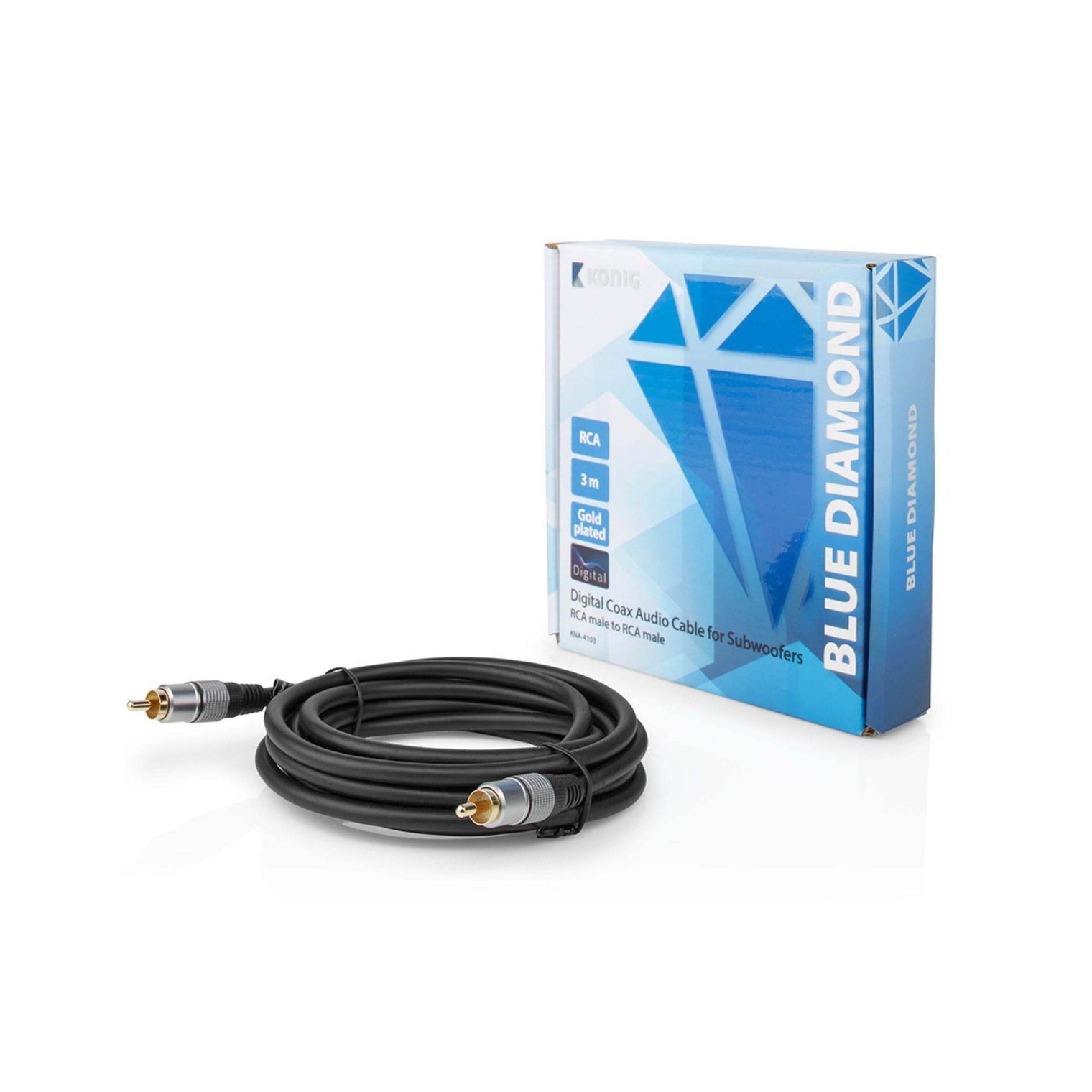 Konig KNA4103 - Subwoofer Cable - Vital Technologies LLC