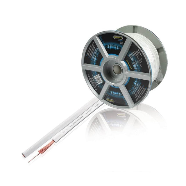 Profigold PGC7409 - Speaker Cable B.Flex 2X4.0mm² White – 50 Metre Bundle - Vital Technologies LLC